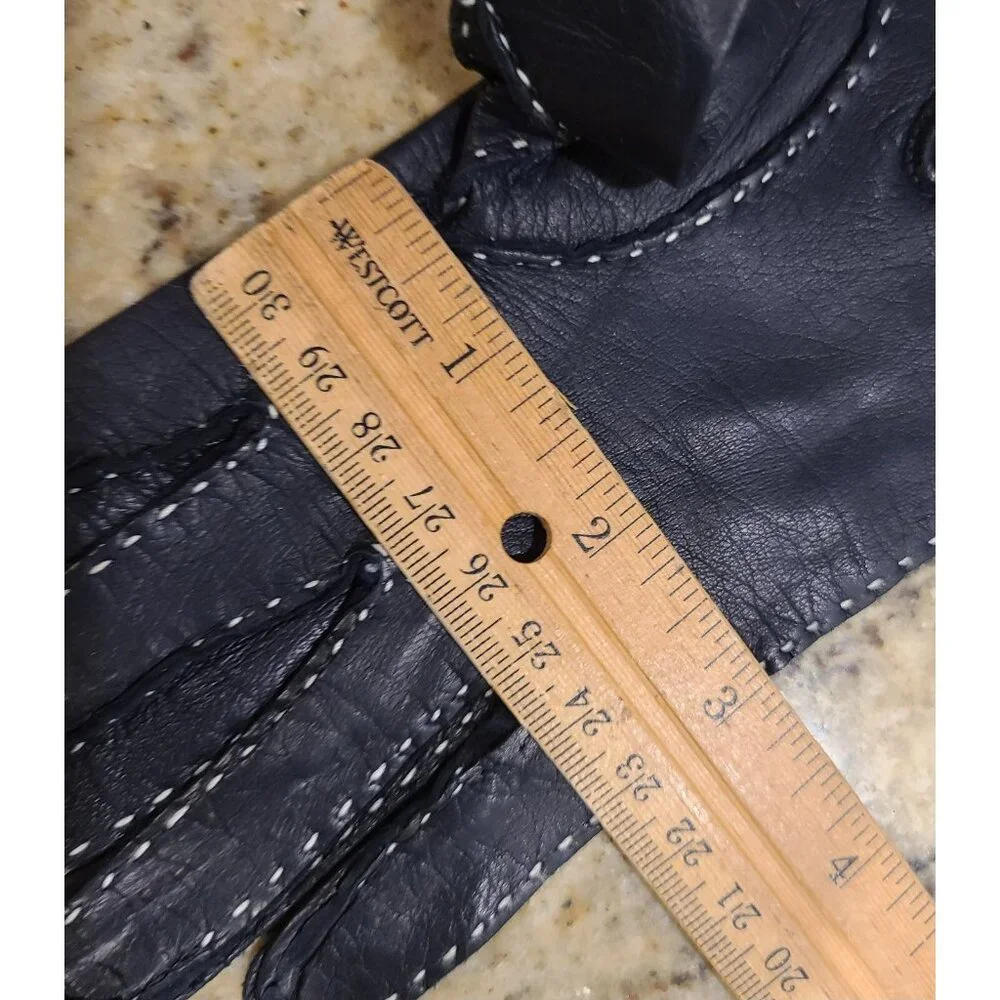 Vintage Womens Size S 6.5 Blue Soft Leather 8